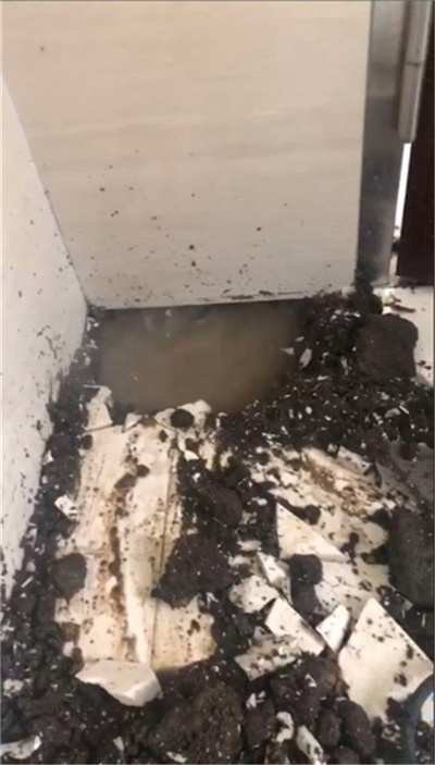 清远市.懿峰雅居业主检测下水道漏水