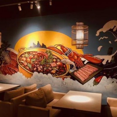 新疆餐饮文化墙设计