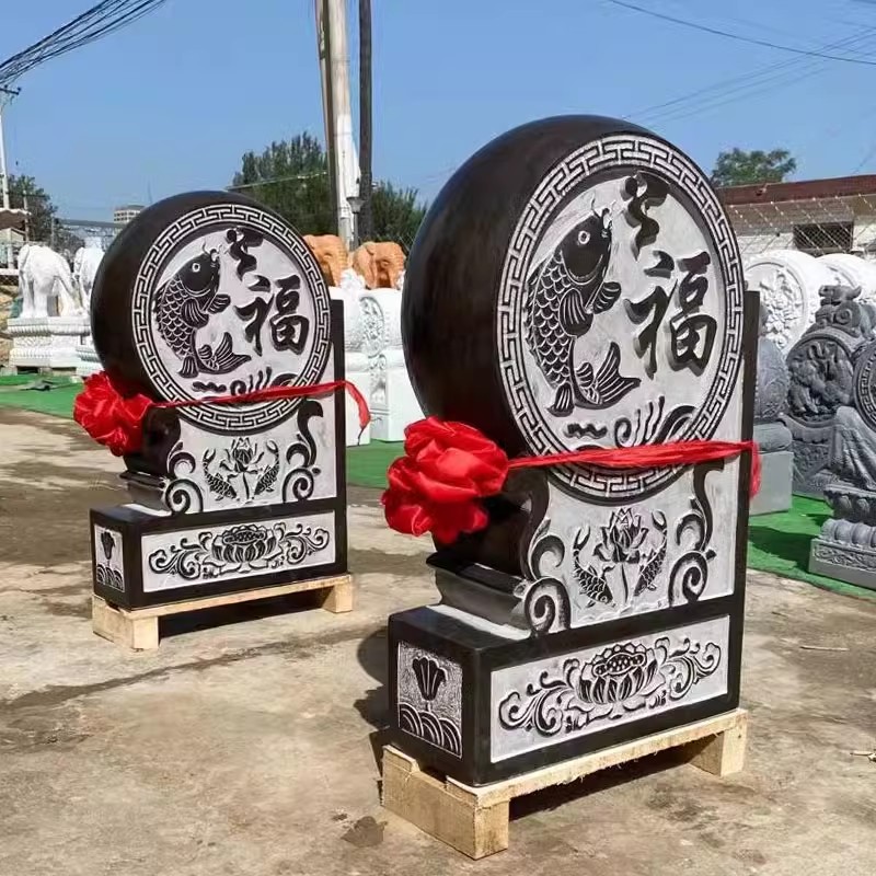 门口抱鼓石青石门鼓石雕门墩厂家-- 曲阳县建宾雕刻厂