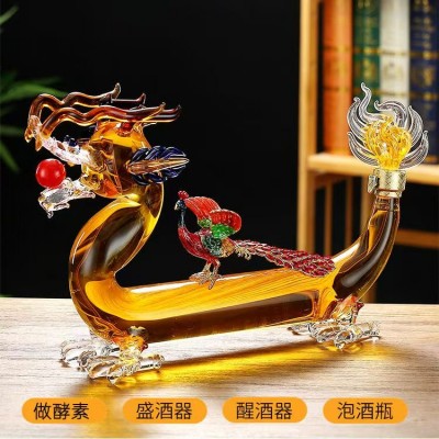 河间华企吹制高硼硅玻璃工艺酒瓶高档